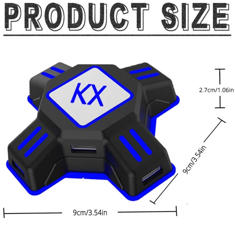 For PS4 Controller Keyboard Mouse Adapter KX USB Gamepad Adapter Converter for Xbox One Nintendo Switch for Playstation 4 Pro P3 Quake Black United States