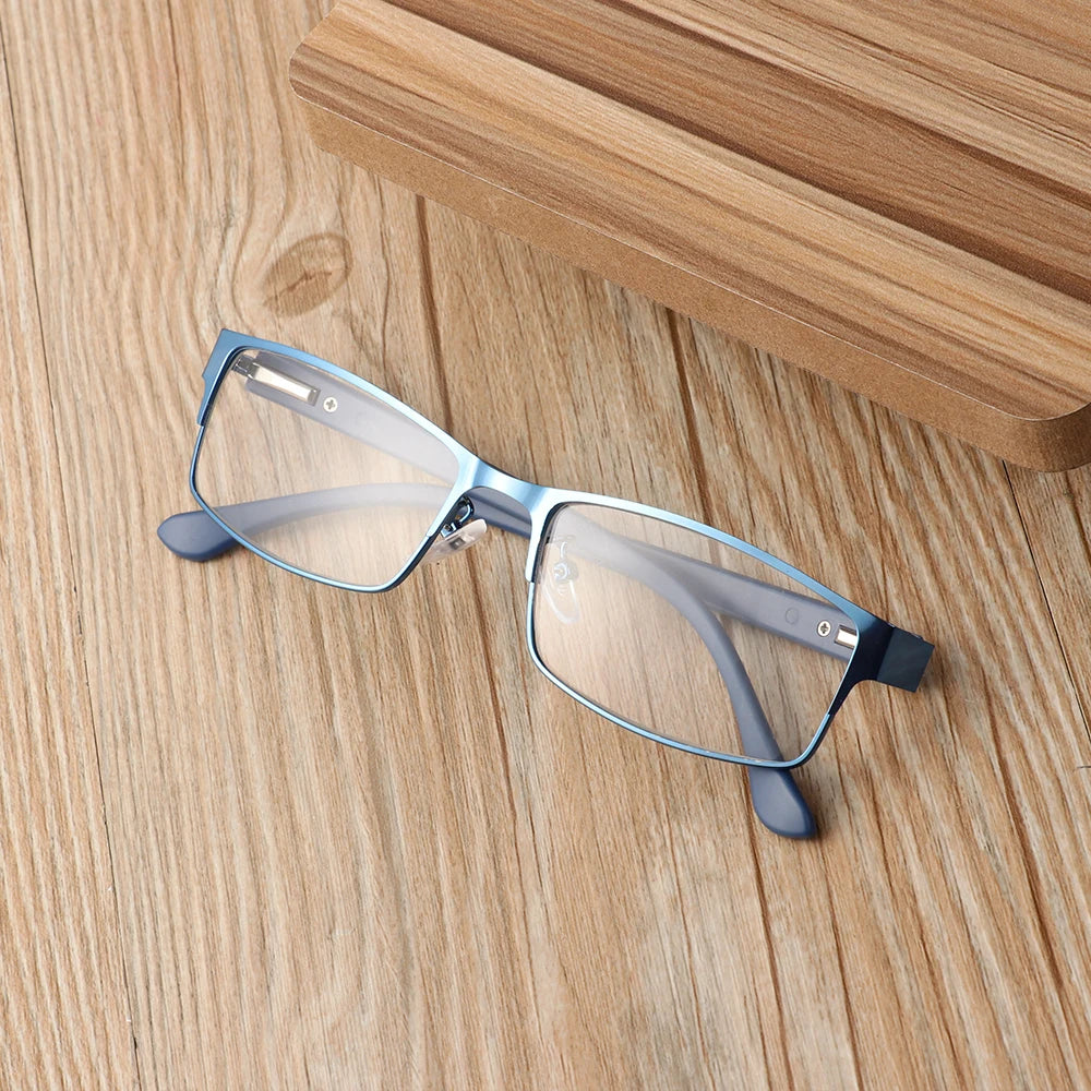Fashion Classic Business Reading Glasses for Men Titanium Alloy Frame Readers Eyewear Ultra Light Resin Lens Presbyopia Glasses Quake