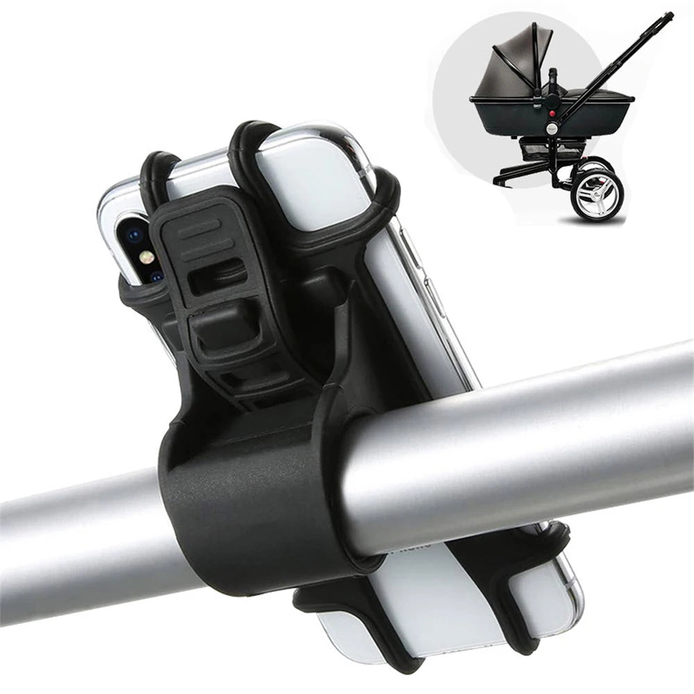 Universal stroller Baby Stroller Accessories Silicone Phone Holder Mobile Phone Holder for pram Moto Bicycle GPS Mount Bracket Quake