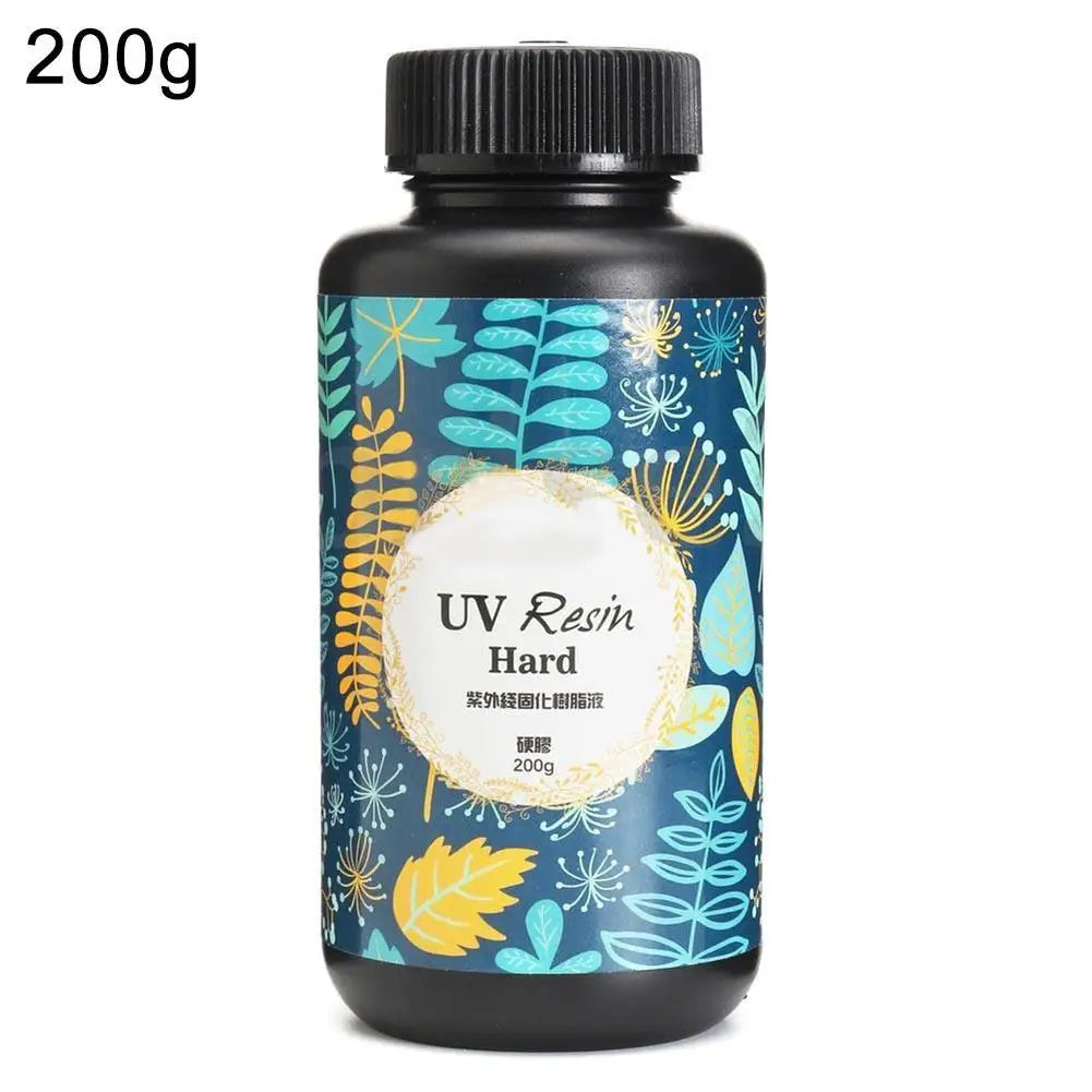 UV Resin Hard Glue Ultraviolet Transparent LED DIY Tools 10/15/25/60/100/200g crystal clear glueResin Glue Quake 200g