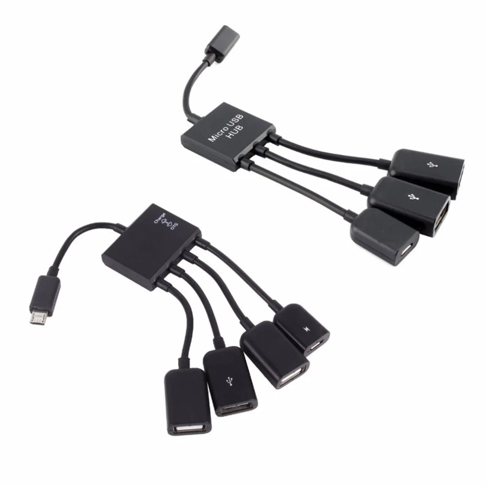 OTG 3/4 Port Micro USB Power Charging Hub Cable Spliter Connector Adapter For Smartphone Computer Tablet PC Data Wire Quake