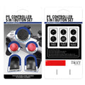 PS5 Accessory Kit Set, Compatible with DualSense Controller, Thumb Grip Joystick + L2 R2 Trigger Extender + D-Pad Button, Suitab Quake red China Mainland