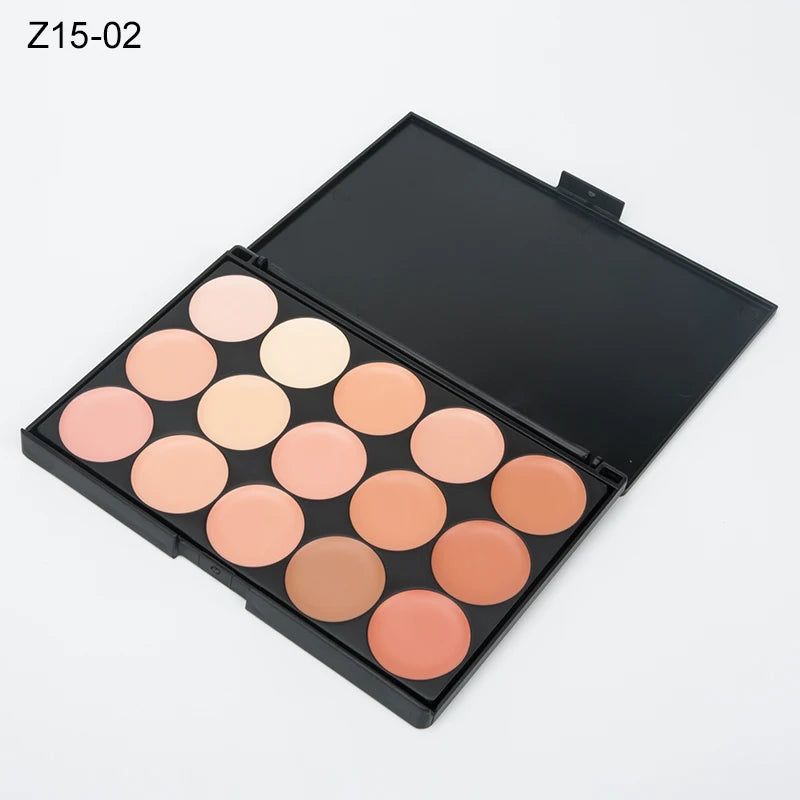 15 Colors Face Concealer Camouflage Cream Contour Palette Maquillaje Profesional Foundation Paleta Concealer Quake Z15-02