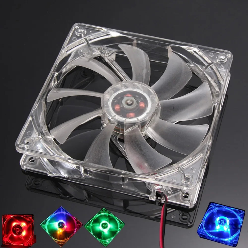 120mm PC Computer Fan 4 LEDs Case Colorful Cooling Fan Plastic 12CM Fan for Computer Case CPU Cooler Radiator PK Arsy Lid Cooler Quake