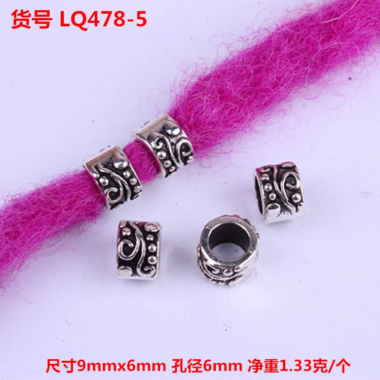 5pcs Dreadlocks Beads Hair Braider Cuffs Rings Hair Pendants Hair Headband Braiders Styling Tool Accessories Quake LQ478-5