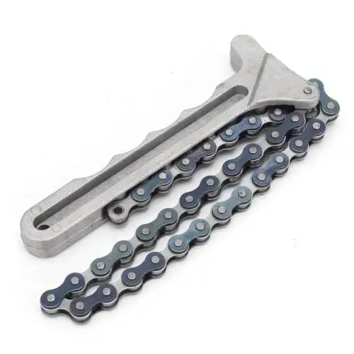 Portable Oil Filter Wrench Aluminum Alloy Handle Chain Oil Filter Wrench Spanner Remover Tool Quake Silver