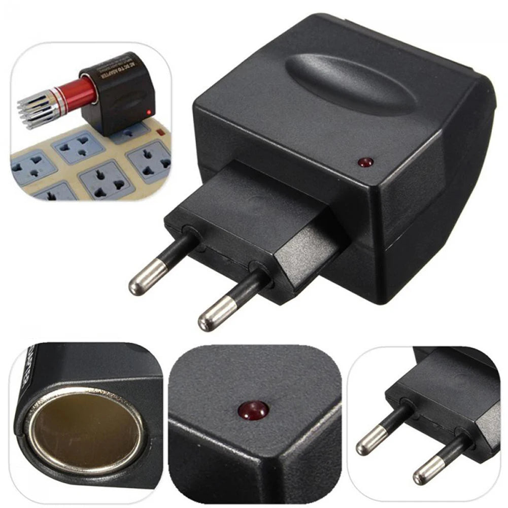 EU/US Plug AC to 12V DC Car Cigarettes Lighter Charger Socket Converter AC to DC Adapter Home Car Accessories Quake