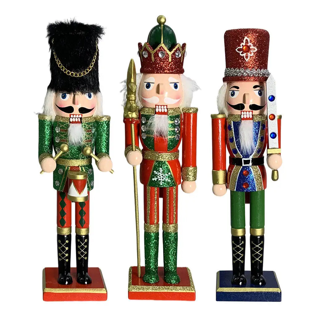 Nutcracker Puppet 30cm Figurines Decoration Mouth Can Be Opened Ornament for Holiday Children Quake
