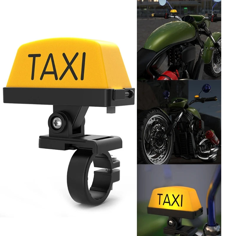 Motorcycle Decoration Modified Light Adjustable Handle Helmet Light USB Rechargable Warning Taxi Box Sign LED Lamp Indicator Quake two color flashing