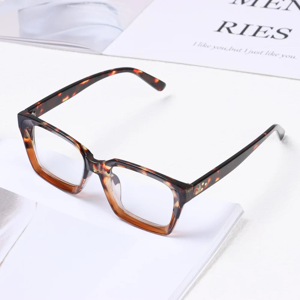 Fashion Square Reading Glasses for Men Women Large Frame Presbyopia Eyeglasses High-definition Eyewear Diopter +1.0~+4.0 Quake