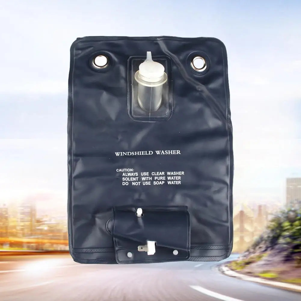 Universal 12V Pump Car Auto Windscreen Washer Bottle Bag Kit Cleaning Window Repair Tool Quake