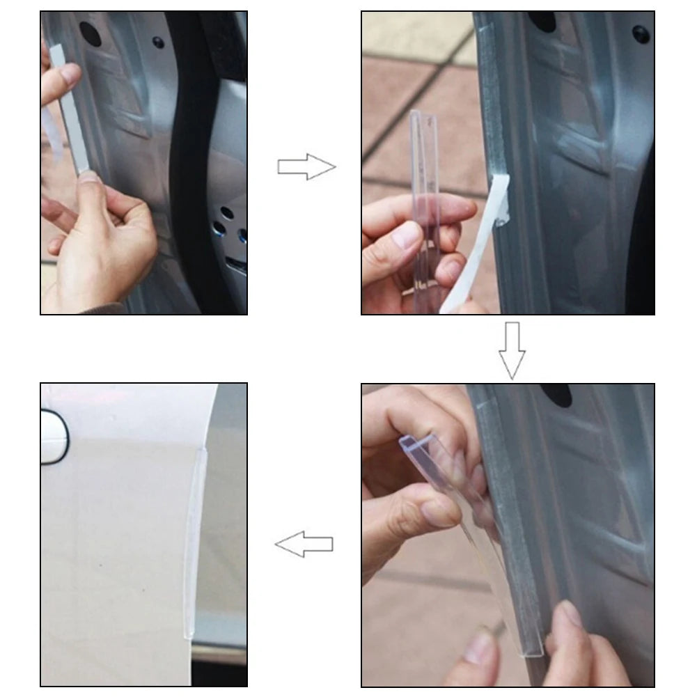 8Pcs Universal Auto Door Edge Bumper Guard Protector Cover Moulding Trim Strip Car Styling Accessories Quake
