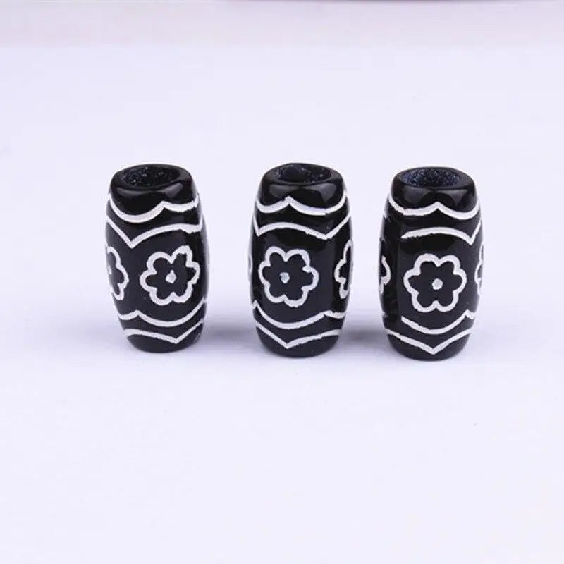 10pcs Hair Beads African Hair Rings Beads Cuffs Tubes Charms Dreadlock Dread Hair Braids Jewelry Decoration Accessories Tools Quake