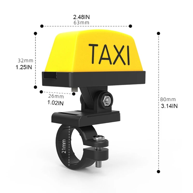 Motorcycle Decoration Modified Light Adjustable Handle Helmet Light USB Rechargable Warning Taxi Box Sign LED Lamp Indicator Quake