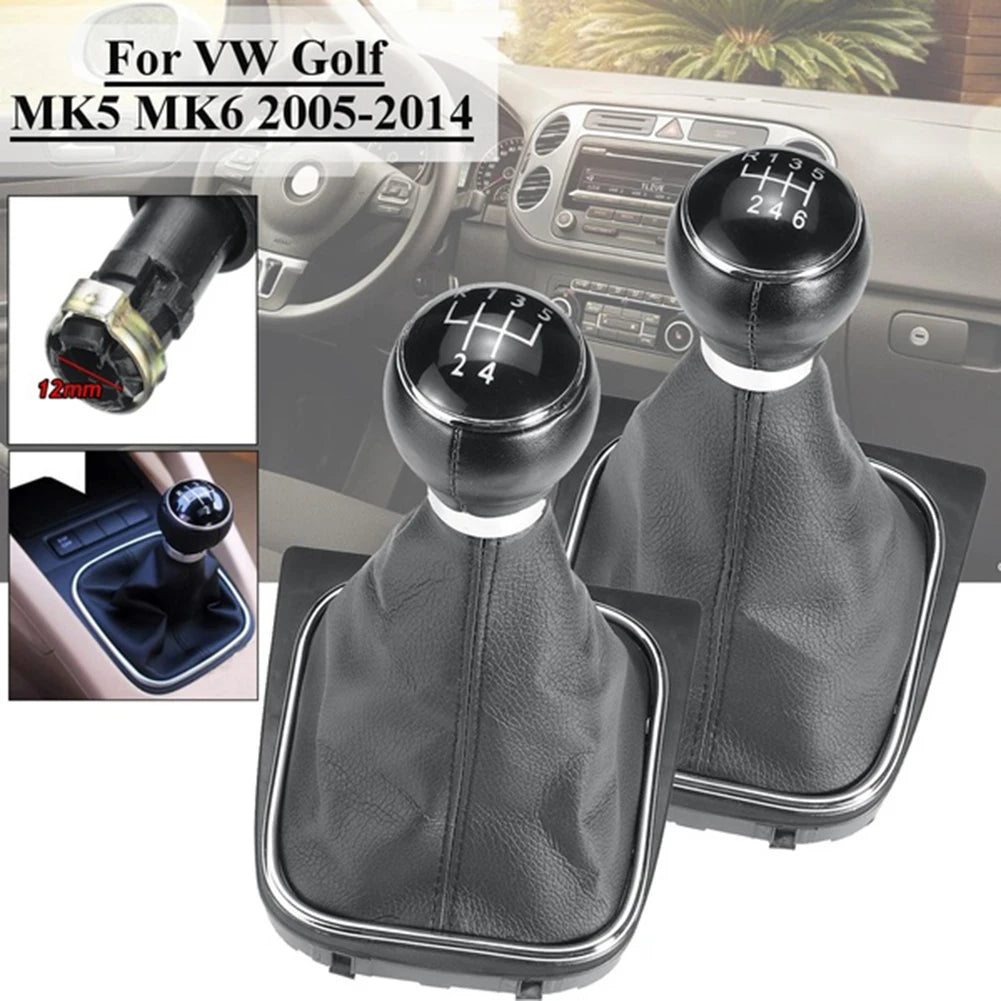 New 5/6 Speed Gear Shift Knob Boot Gaiter Cover for Golf MK5 MK6 2005 2014 Quake