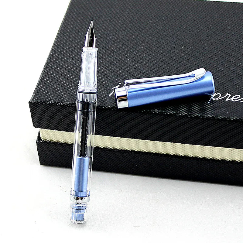 Special Offer Piston Fountain Pen Fine Nib 0.5mm Transparent Piston Ink Pen School Business Office Gift Writing Pen Quake O F 0.5MM