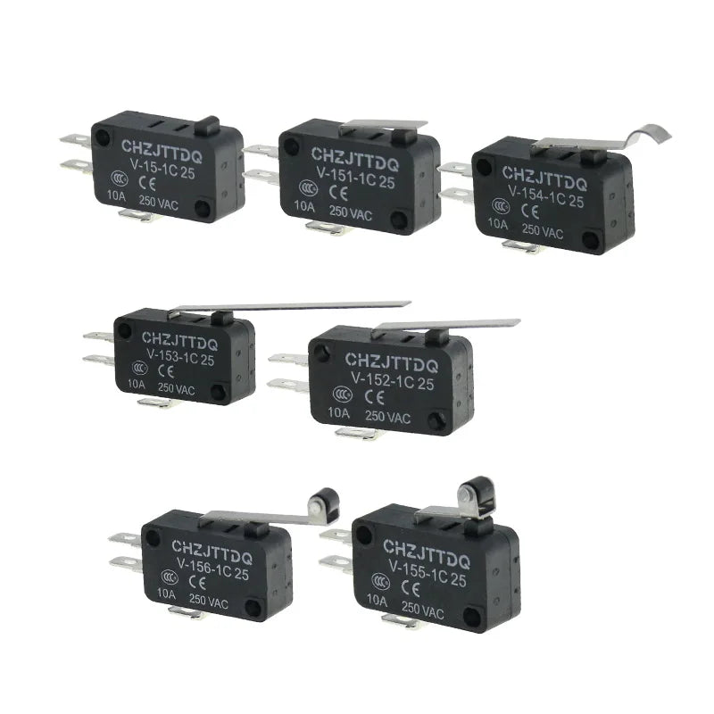 1PCS Micro Limit Switch CHZJTTDQ V-15.V-151.V-152.V-153.V-154.V-155.V-156.-1C 25 Travel Switch Limit Switch Silver Contact Quake