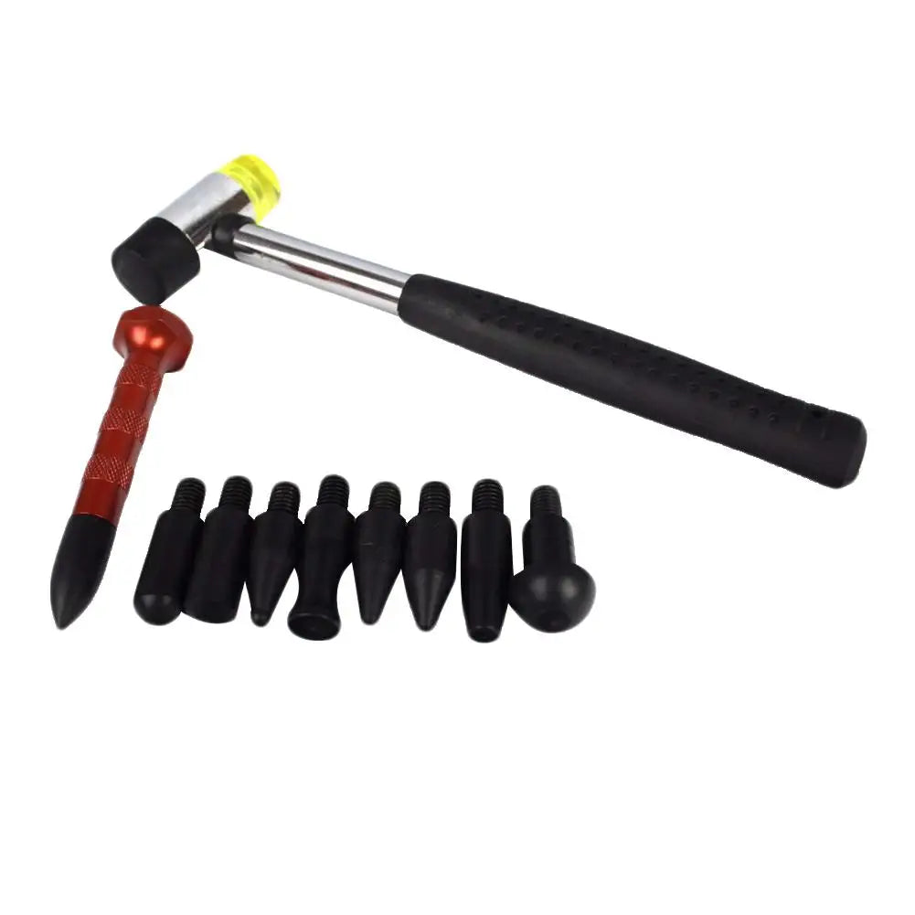 Universal Car Vehicle Body PDR Paintless Hail Dent Repair Hammer Pen Removal Tools Kit Tap Down Head Rubber Hammer Quake