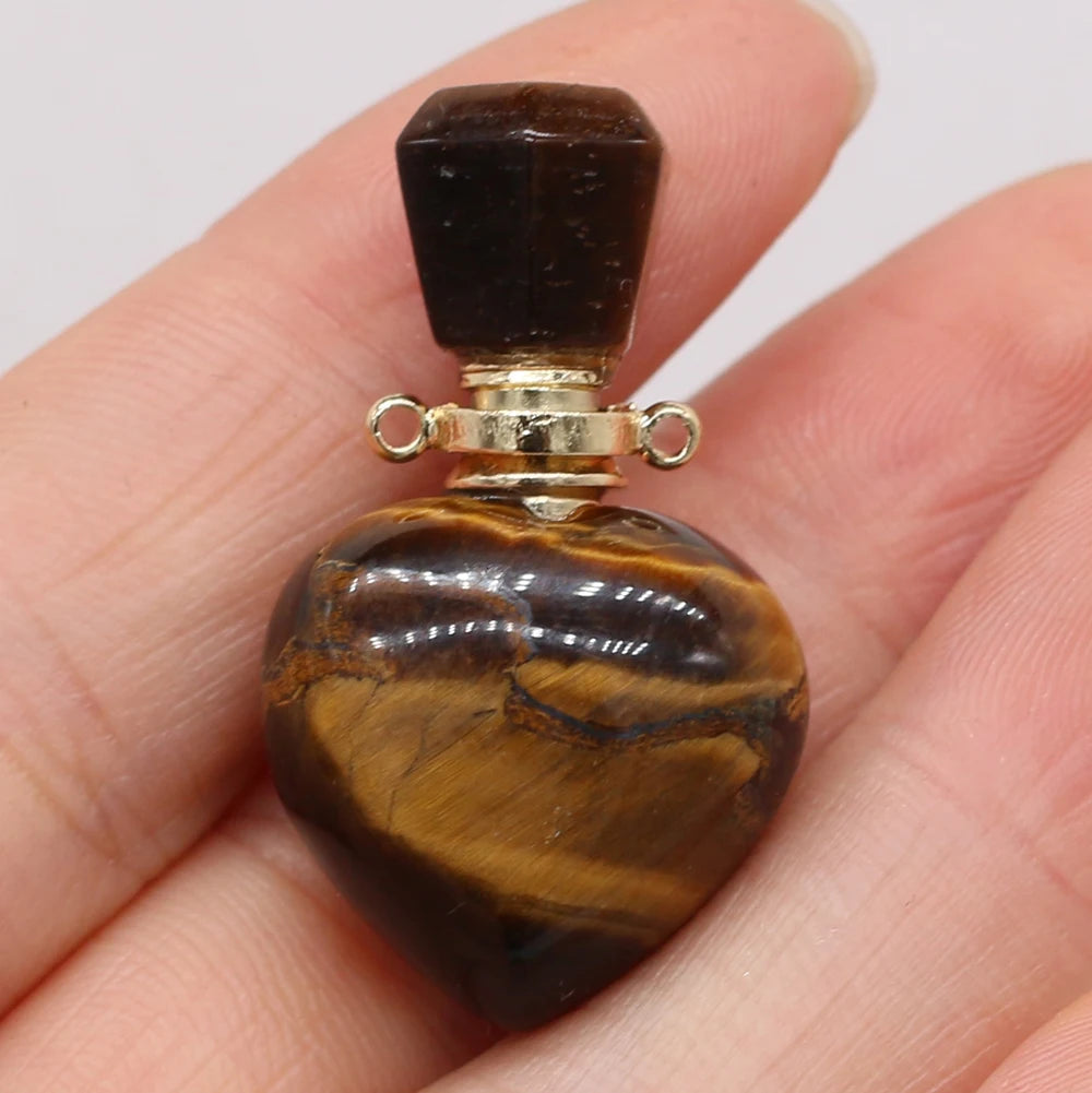 2021 New Style Hot Sale Natural Stone Perfume Bottle Pendant Irregular Tiger Eye Stone For Jewelry Making DIY Necklace Accessory Quake 23x36x11mm