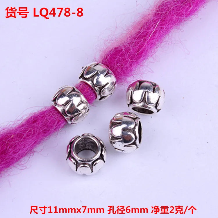 5pcs Dreadlocks Beads Hair Braider Cuffs Rings Hair Pendants Hair Headband Braiders Styling Tool Accessories Quake LQ478-8
