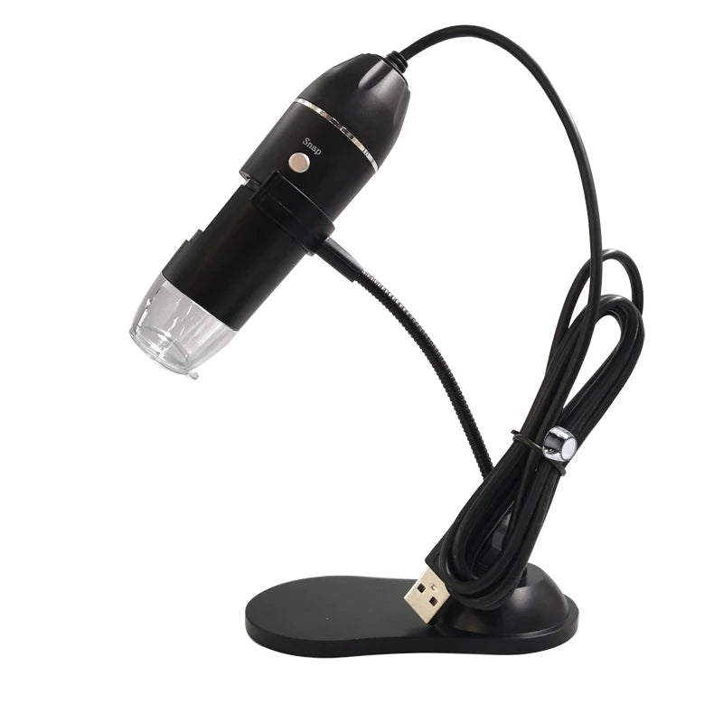 1600X 1000X USB Microscope Handheld Portable Digital Microscope USB Interface Electron Microscopes with 8 LEDs with Bracket Quake