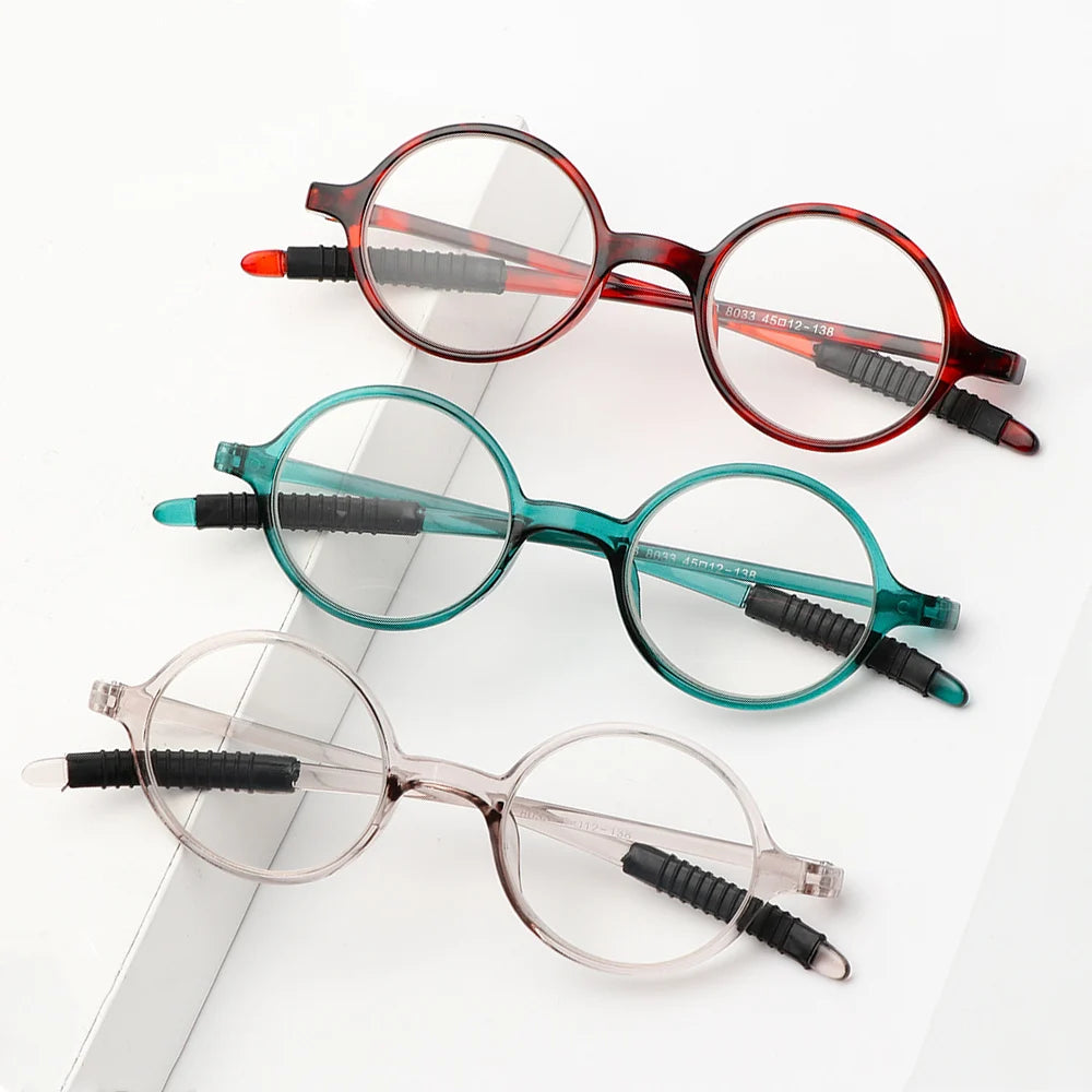 Fashion Round Frame Reading Glasses for Women Men High-definition Vision Care Readers Eyewear Presbyopia Eyeglasses +1.0~+4.0 Quake