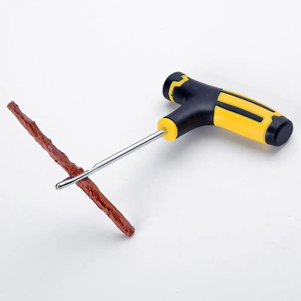 8Pcs Car Tire Glue Repair Strips Vehicle Tubeless Tire Plug Tyre Puncture Repair Kit Needle Patch Tool Insert/Thread Drill Quake