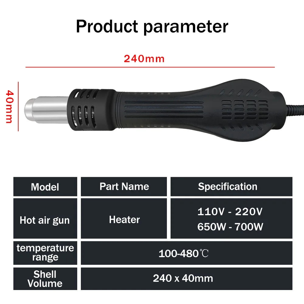Hot air gun 8858 Micro Rework soldering station LED Digital Hair dryer for soldering 650W Heat Gun welding repair tools Heat Gun Quake