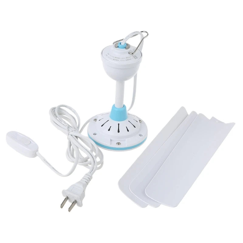 Universal 5W to 30W 15.7” to 47.2” 220V US Plug Silent Ceiling Fan for Dining Room Bedroom Dorm Dormitory K1KF Quake 50cm