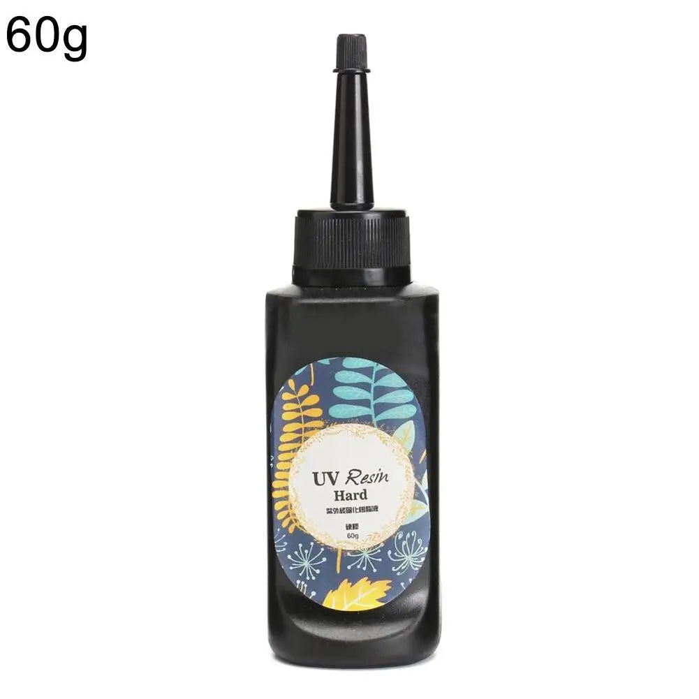 UV Resin Hard Glue Ultraviolet Transparent LED DIY Tools 10/15/25/60/100/200g crystal clear glueResin Glue Quake 60g