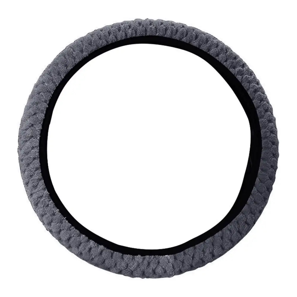Universal Auto Steering Cover Winter Anti-Slip Soft Plush Car Steering Wheel Protected Cover Holder Accessories Quake Grey