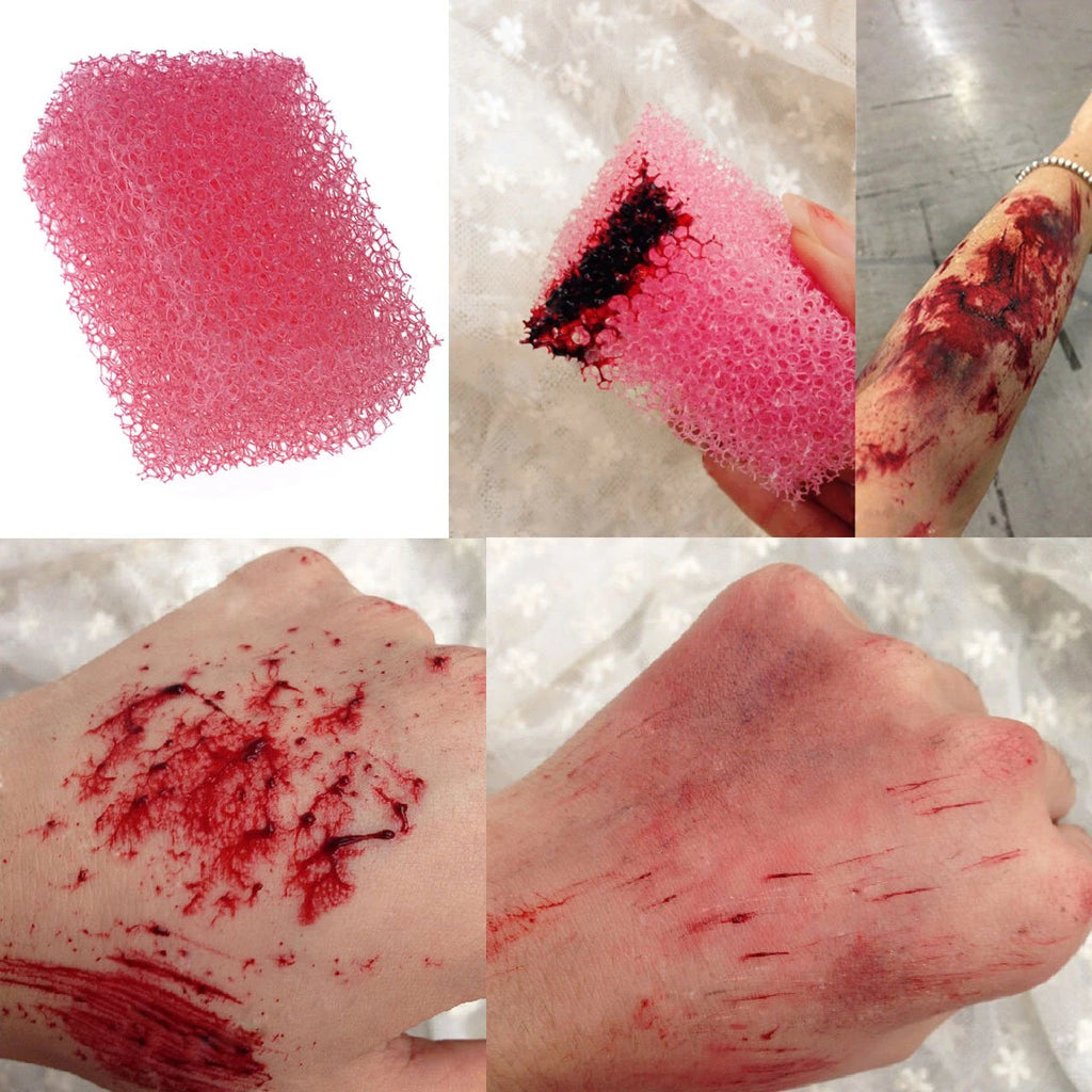 SFX Makeup Kit Scars Wax Halloween Special Effects Stage Fake Wound Skin Wax with Spatula Stipple Sponge Fake Wood Special Quake