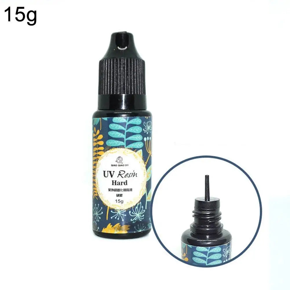 UV Resin Hard Glue Ultraviolet Transparent LED DIY Tools 10/15/25/60/100/200g crystal clear glueResin Glue Quake 15g