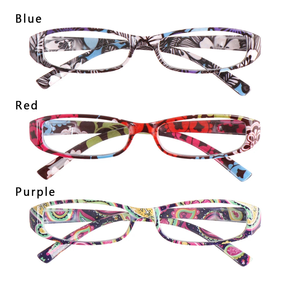 Ultralight Spring Hinge Reading Glasses Fashion Retro Flower Print Presbyopic Eyeglasses PC Frame Readers Eyewear with Pouch Quake