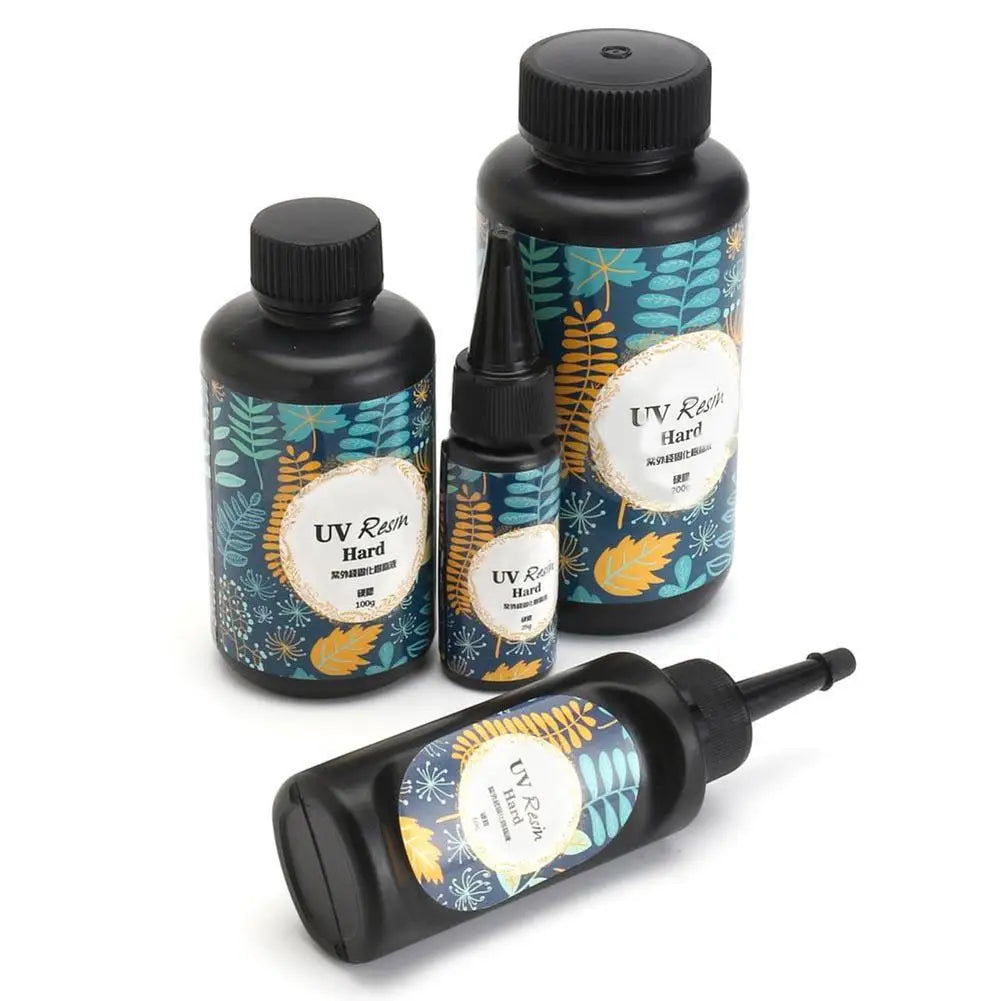 UV Resin Hard Glue Ultraviolet Transparent LED DIY Tools 10/15/25/60/100/200g crystal clear glueResin Glue Quake