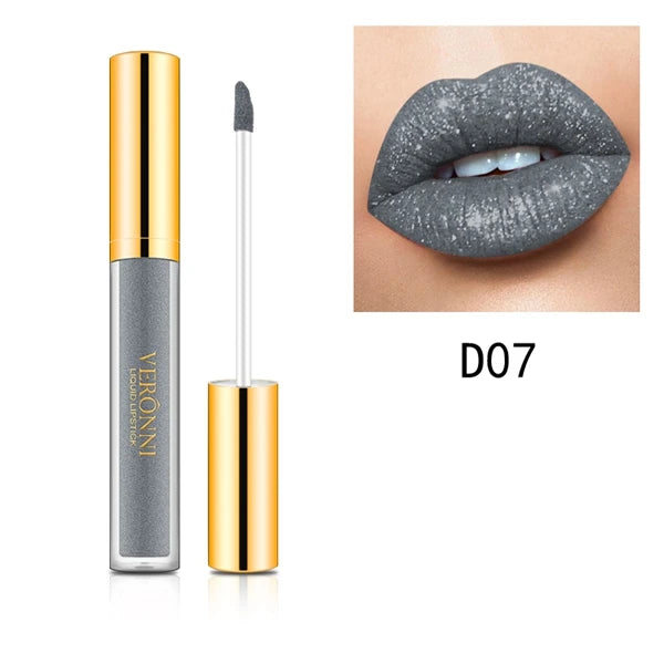 10 Colors Diamond Shimmer Glitter Lip Gloss Waterproof Matte Glitter Liquid Lipstick Diamond Pearl Colour Lip Gloss Sexy Make Up Quake D07