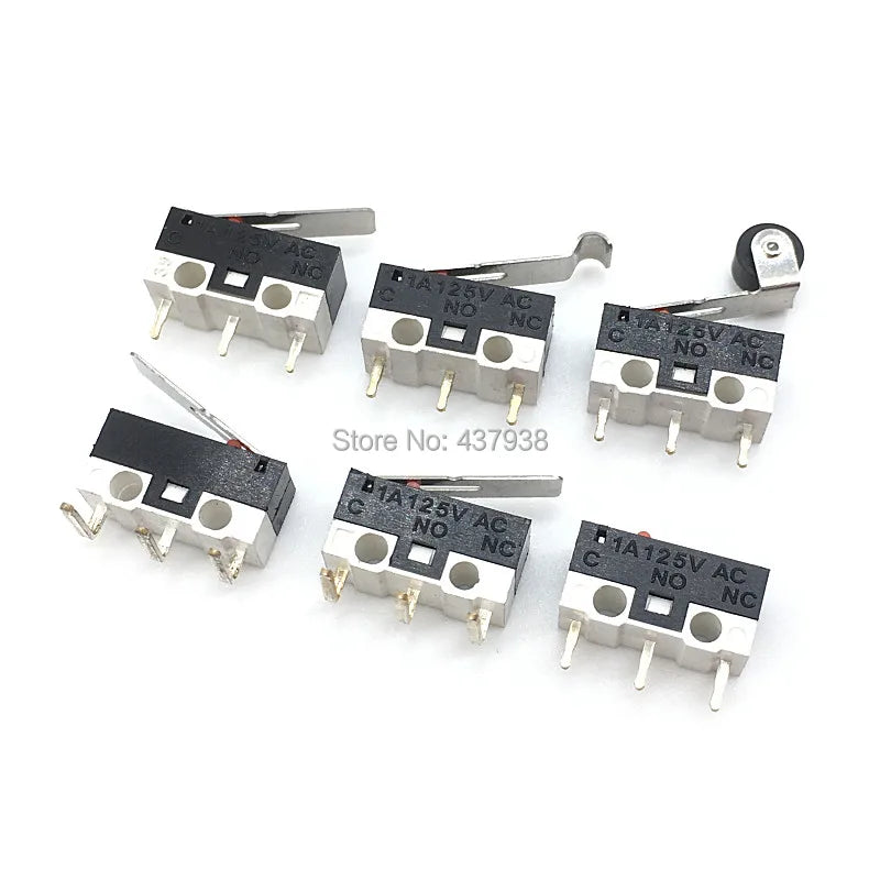 10pcs Limit Switch Push Button Switch 1A 125V AC Mouse Switch 3Pins Micro Switch Quake