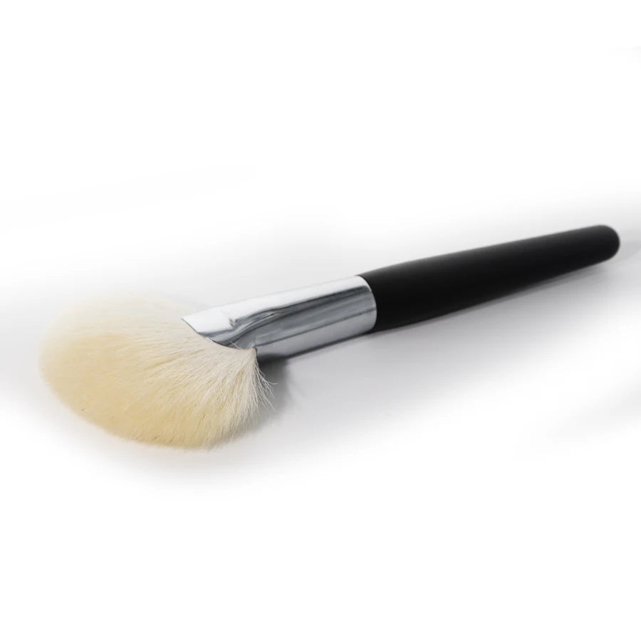 Large Fan Powder Brush Ebony Wood Handle Soft Fine Goat Hair Big Blusher Finished Fan Makeup Brushes Quake