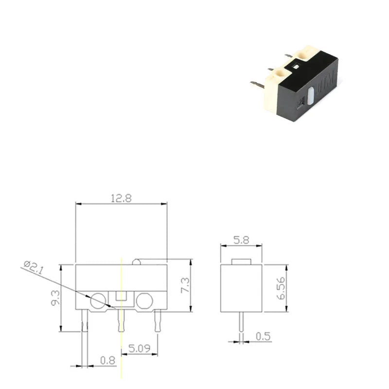 2Pcs Micro Limit Switch Mouse Button Tact Switch Without Handle/ With Handle/ With Handle Roller Micro Switch 1A 125V AC 3Pins Quake