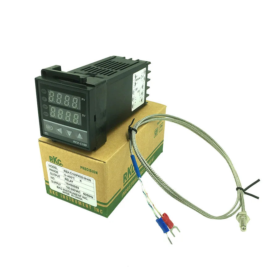 REX-C100 Digital PID Thermostat Temperature Control Controller Relay output 0 to 400C with K-type Thermocouple Probe Sensor Quake