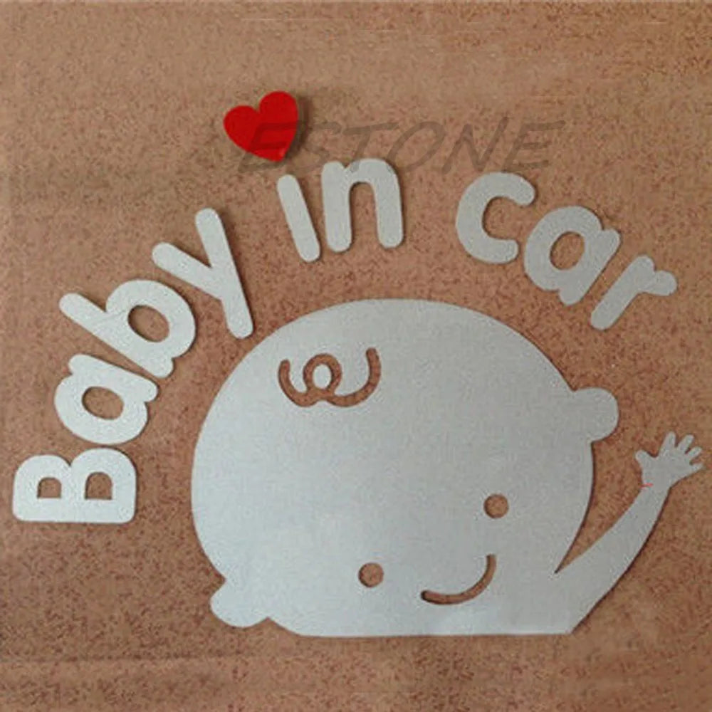 13*16cm Car Cartoon 'Baby in Car' Stickers Baby on Board Safety Sign Cute Car Decal Vinyl Sticker Quake