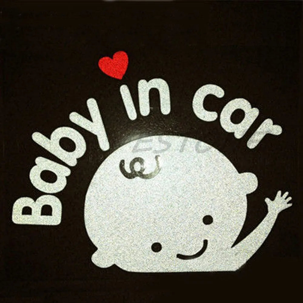 13*16cm Car Cartoon 'Baby in Car' Stickers Baby on Board Safety Sign Cute Car Decal Vinyl Sticker Quake