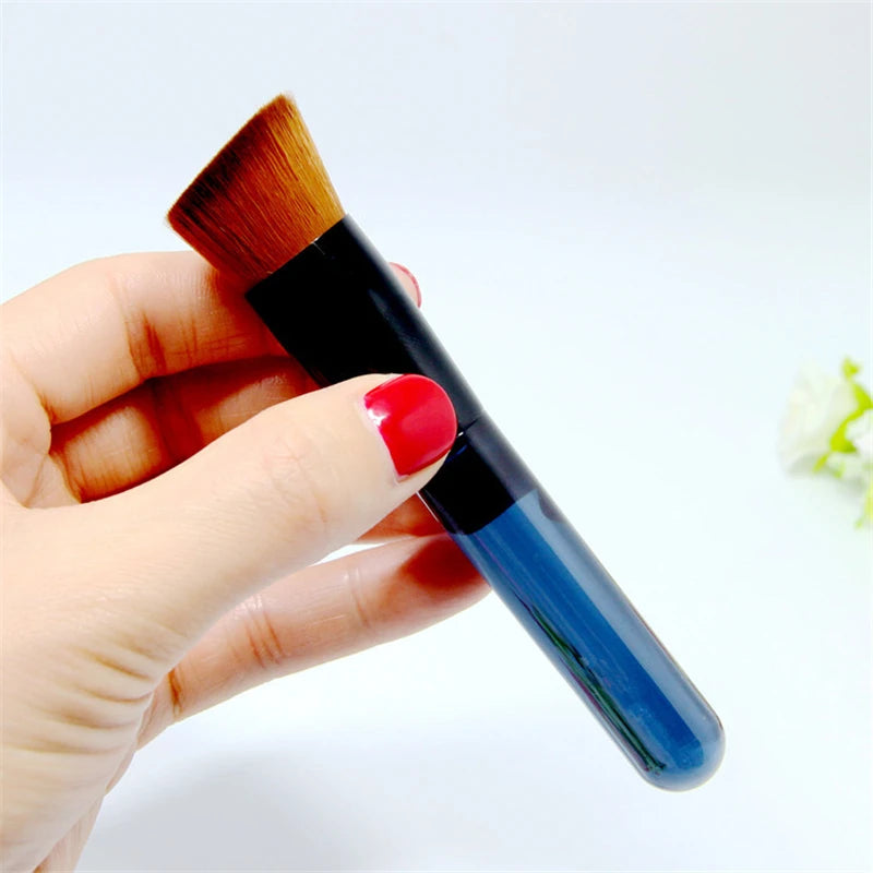 Angled Flat 131 Japan Liquid Foundation Brush BB Cream Sculpting Contour Makeup Brush Acrylic Handle With Case Quake