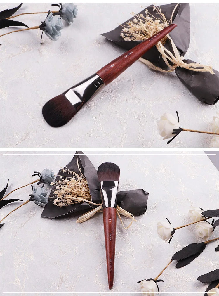 Professional Big Foundation Brush #108 Tongue Shape Straight Flat Liquid Foundation Brush Facial Mask Makeup Brush Quake