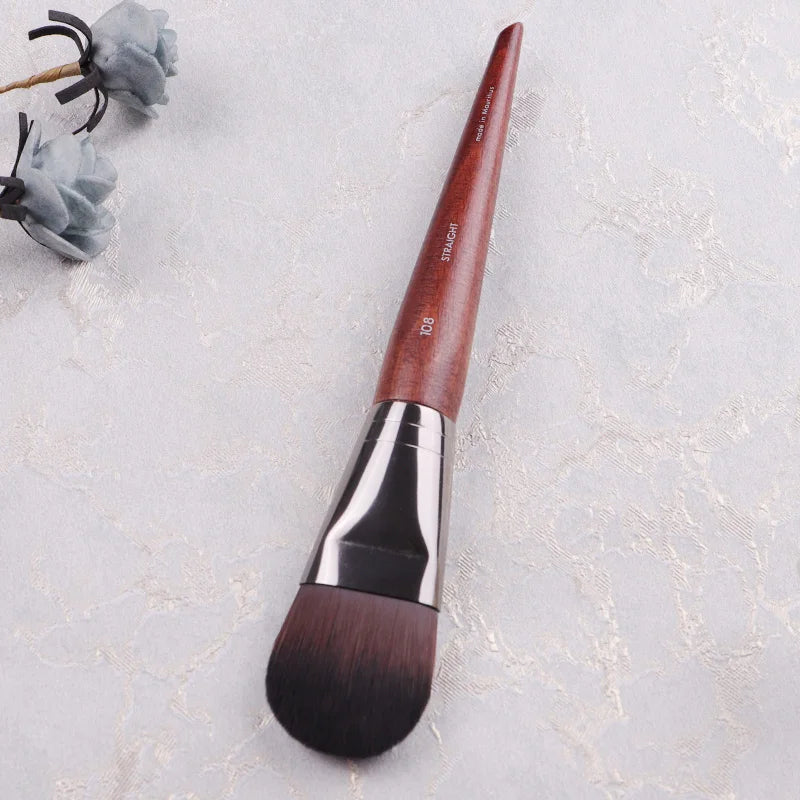 Professional Big Foundation Brush #108 Tongue Shape Straight Flat Liquid Foundation Brush Facial Mask Makeup Brush Quake