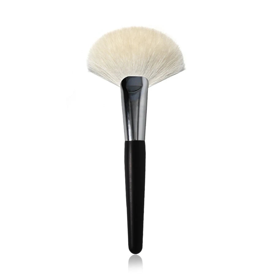 Large Fan Powder Brush Ebony Wood Handle Soft Fine Goat Hair Big Blusher Finished Fan Makeup Brushes Quake Default Title
