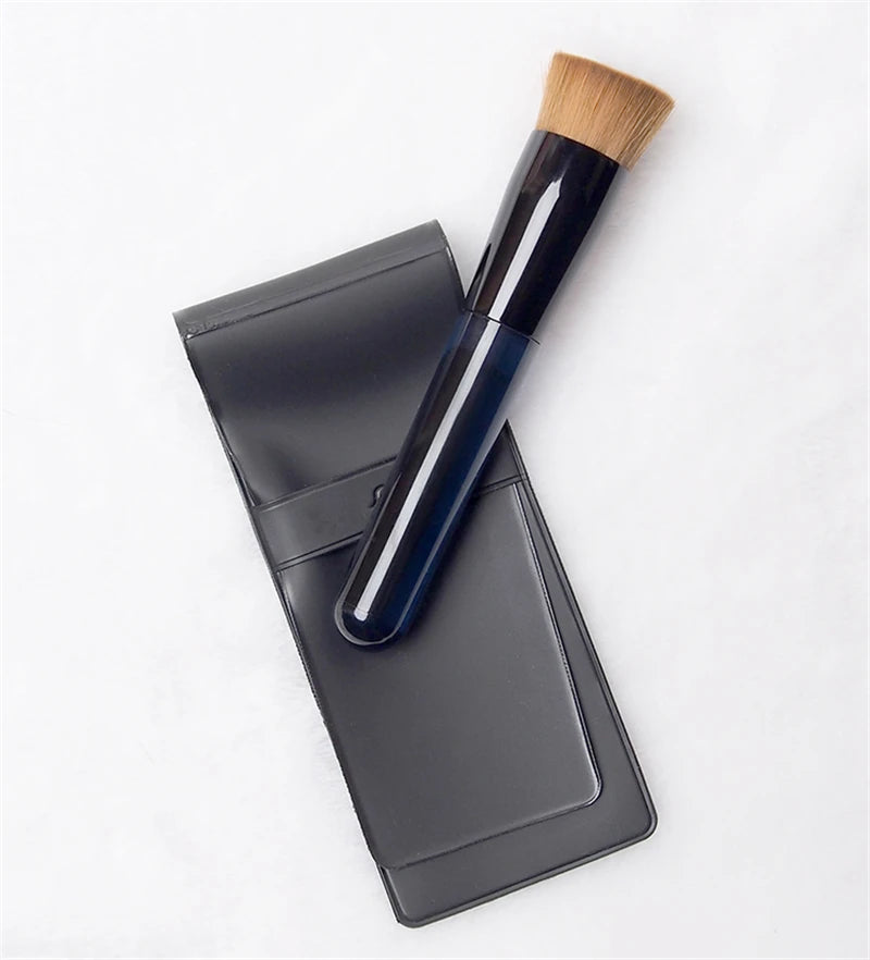 Angled Flat 131 Japan Liquid Foundation Brush BB Cream Sculpting Contour Makeup Brush Acrylic Handle With Case Quake