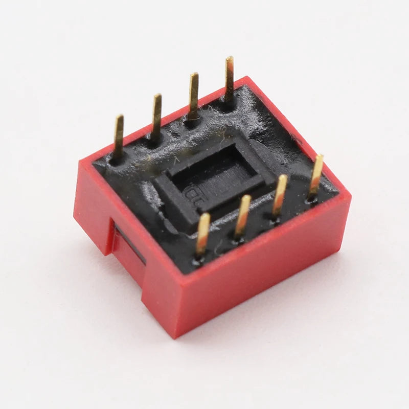 10Pcs Slide Type Switch Module 2.54mm 4-Bit 4 Position Way DIP Red Pitch Quake