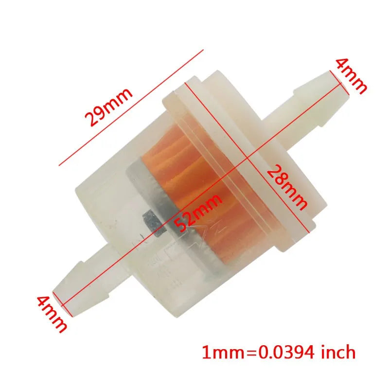 10x 4/25'' 4mm Hose Motorcycle Scooter Filter Clear Inline Gas Fuel New H8WE Quake