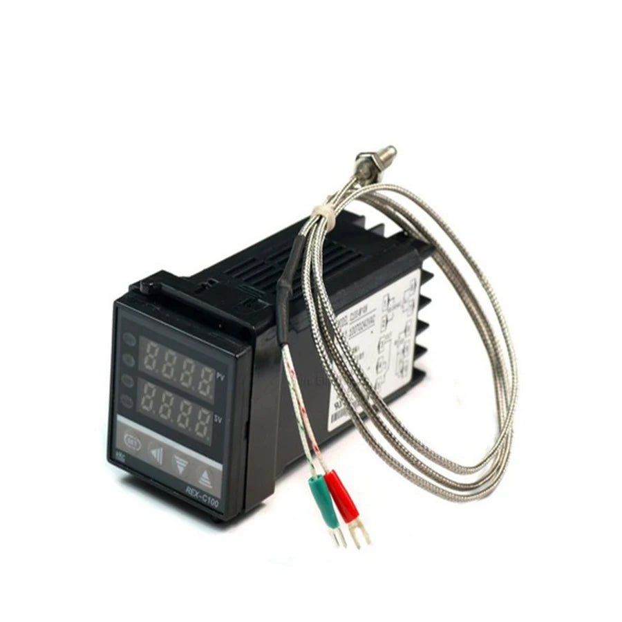 REX-C100 Digital PID Thermostat Temperature Control Controller Relay output 0 to 400C with K-type Thermocouple Probe Sensor Quake A Thermostat set China Mainland